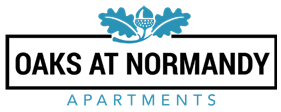 The image is a logo for Oaks at Normandy Apartments.